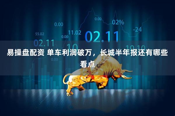易操盘配资 单车利润破万，长城半年报还有哪些看点