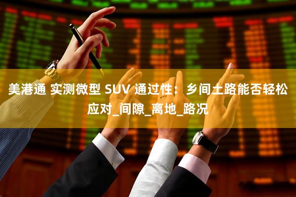 美港通 实测微型 SUV 通过性：乡间土路能否轻松应对_间隙_离地_路况